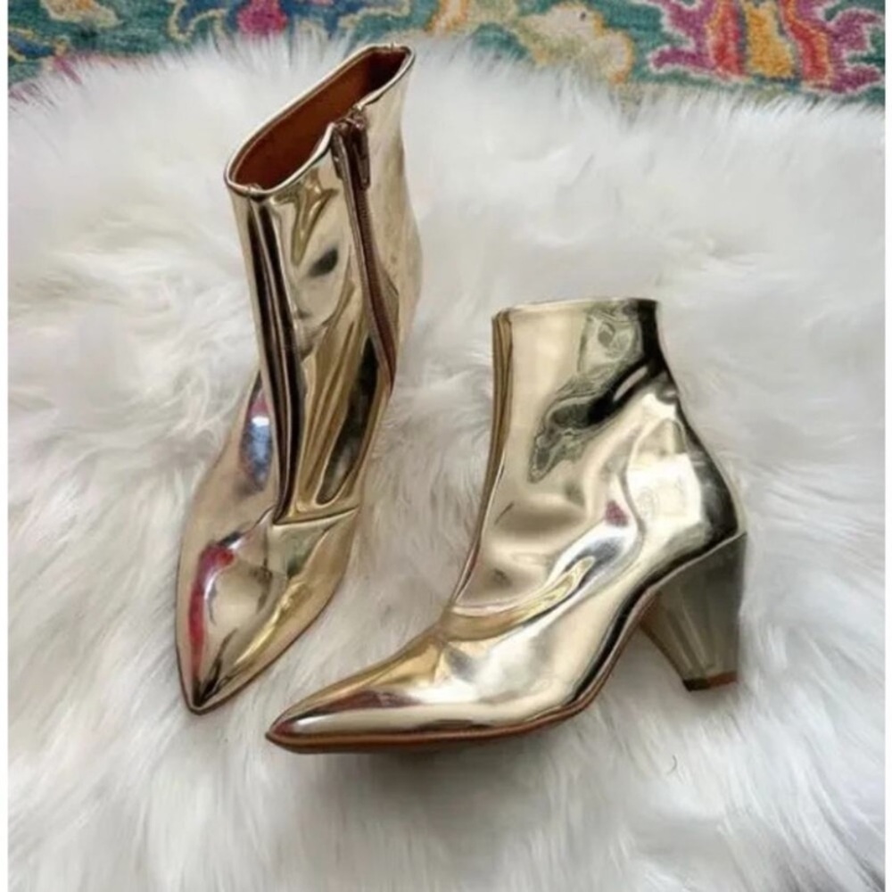 Free People Gold Ankle Boots
